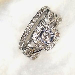 10K white gold engagement set